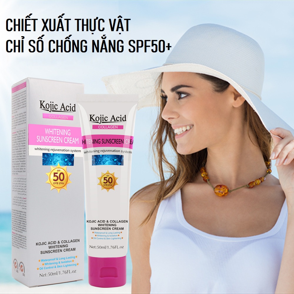 Kem Chống Nắng Whitening Sunscreen Cream SPF50+, Chống Nắng, Dưỡng Trắng, Giảm Thâm Nám, Ngăn Ngừa Mụn Cản Nắng Tối Đa