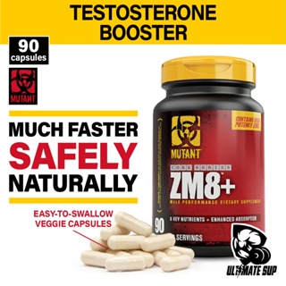 Mutant ZM8+ Testosterone Booster, Strength Supplement, Muscle Recovery, 90 Capsules