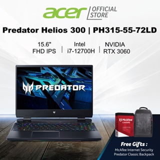 [12th Gen Intel i7-12700H Processor] Predator Helios 300 PH315-55-72LD 15.6-inch FHD IPS 165Hz Gaming Laptop | RTX 3060