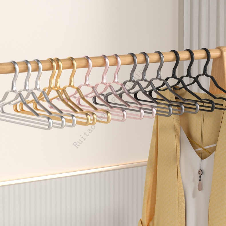 2022 New Space Aluminum Bold Hanger Clothes Support Metal Clothes