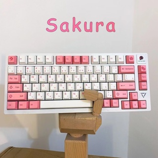 PBT Sakura Keycaps 120Keys Cherry Profile Compatible Gateron Cherry MX Switches 60/70/80/108 Mechanical Gaming Keyboard Keycap