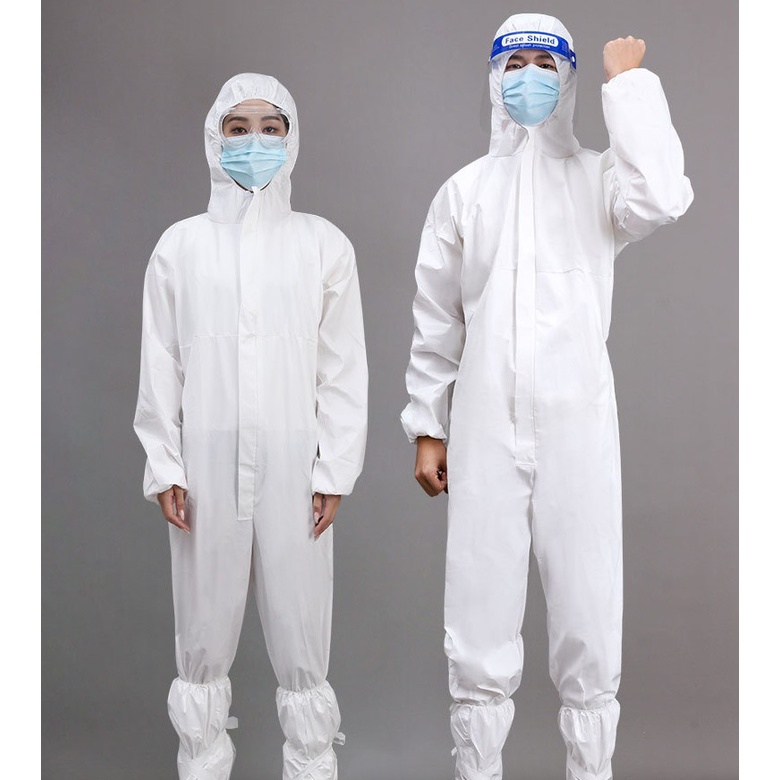 Disposable Protective Coverall / Isolation Suit / PPE (White) Shopee