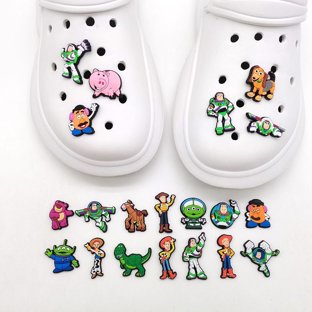 Cute Buzz Lightyear Jibbits for Croc Pin Woody Pig Shoe Charms Dinosaur ...