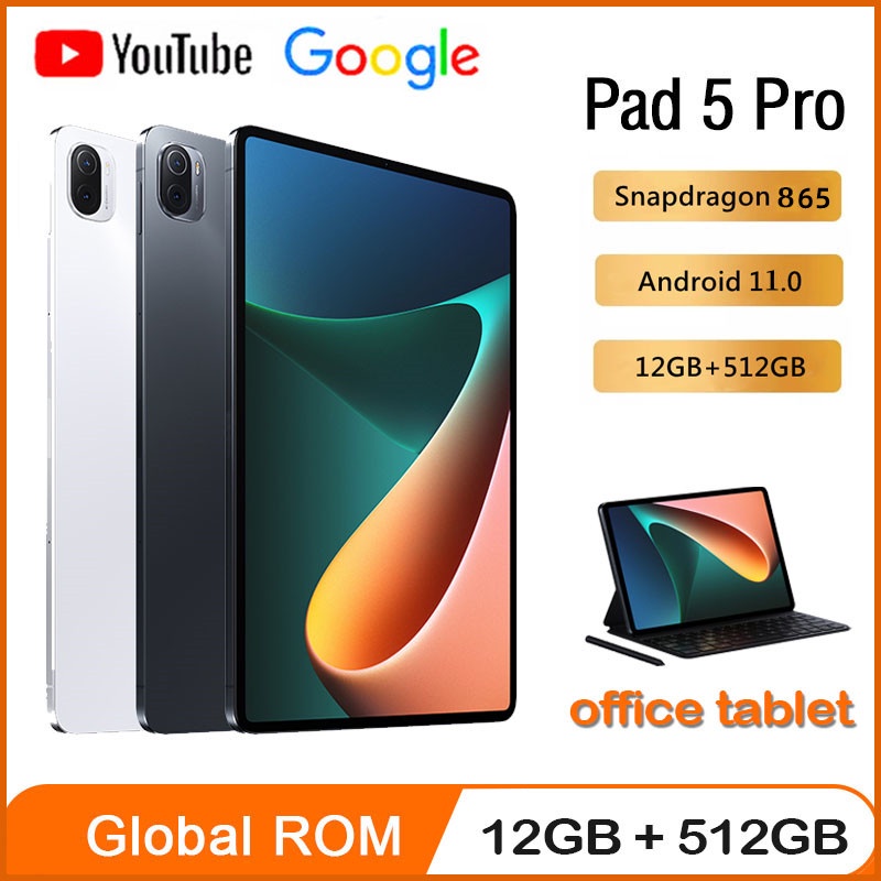 Xiaomi screen  tablet computer My Pad 5 Pro, 12GB+512GB, Snapdragon 865, CPU, 11 ”, 2.5K screen, 8800Mah battery, global version