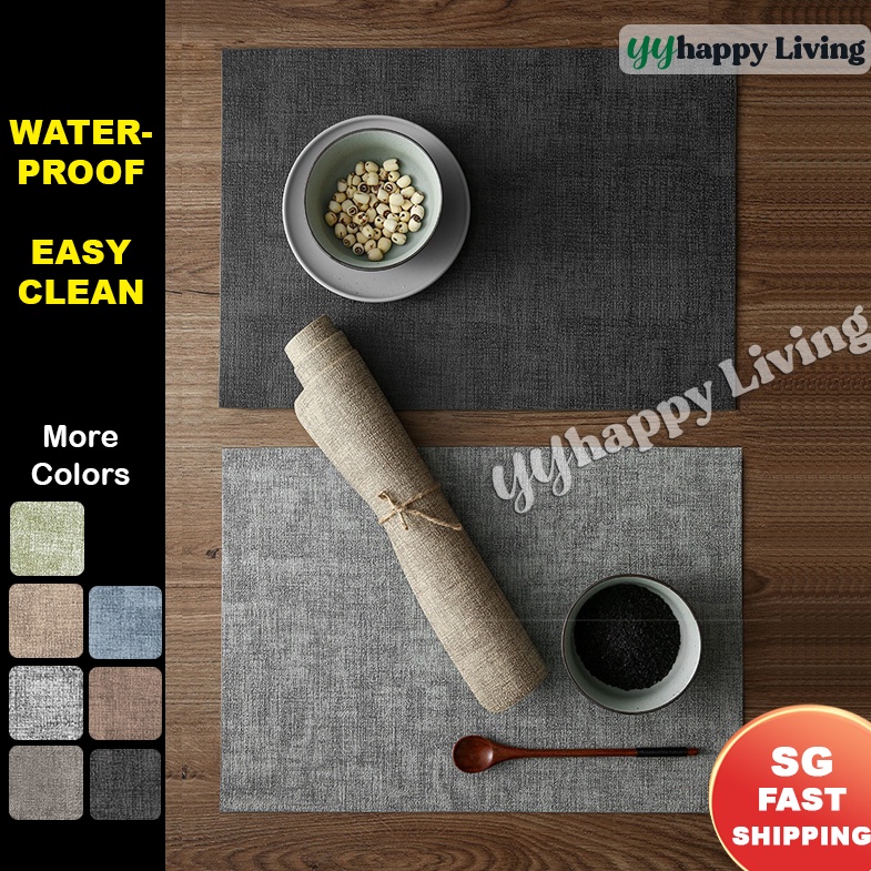 [SG Stock/Fast Shipping]Japanese Style Waterproof PU Leather Placemat
