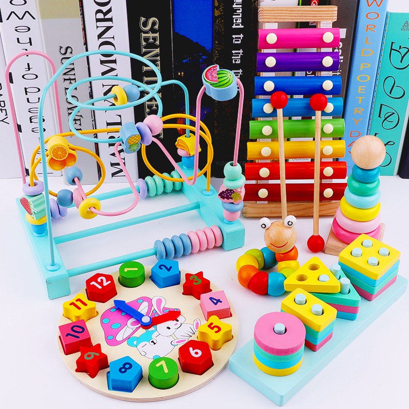 Early Educational Toys for Kids Xylophone Tower Pattern Puzzle for Kids Montessori Toy Jigsaw Blocks