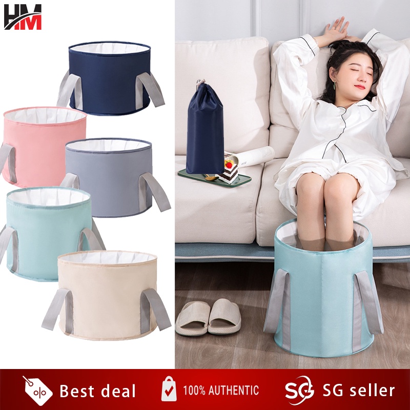 【Ready stock】 Foldable foot Bucket Folding Pail Collapsible Foot Soak