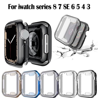 Protective cover For iWatch 8 7 6 SE 44mm 40mm iWatch 7 41mm 45mm Silicone Soft Full coverd Case for iWatch Series 5 4 3 42mm 38mm
