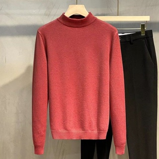 Image of thu nhỏ Half Turtleneck Sweater Men Korean Version Trendy Outer Wear Solid Color Knitted Bottoming Shirt Inner Autumn Winter #7