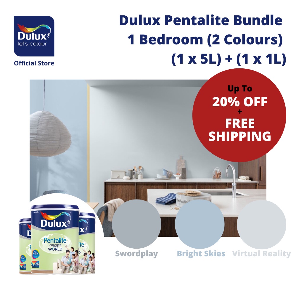 Dulux Pentalite (Matt Finish) Bedroom Bundle (1 x 5L) + (1 x 1L
