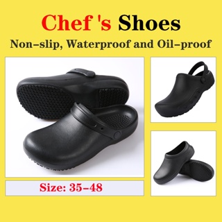[Ready Stock] Wholesale Kitchen Oil-Proof Work Shoes Labor Protection Safety Protective Anti-Smashing Anti-Sli