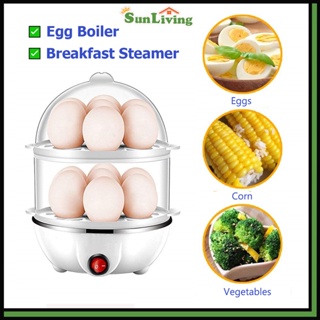 🥣 Electric Egg Boiler Half Boiled Egg Maker Double-Layer Mini Cooker Breakfast Steamer 2-Pin Plug Auto Power-off 煮蛋器