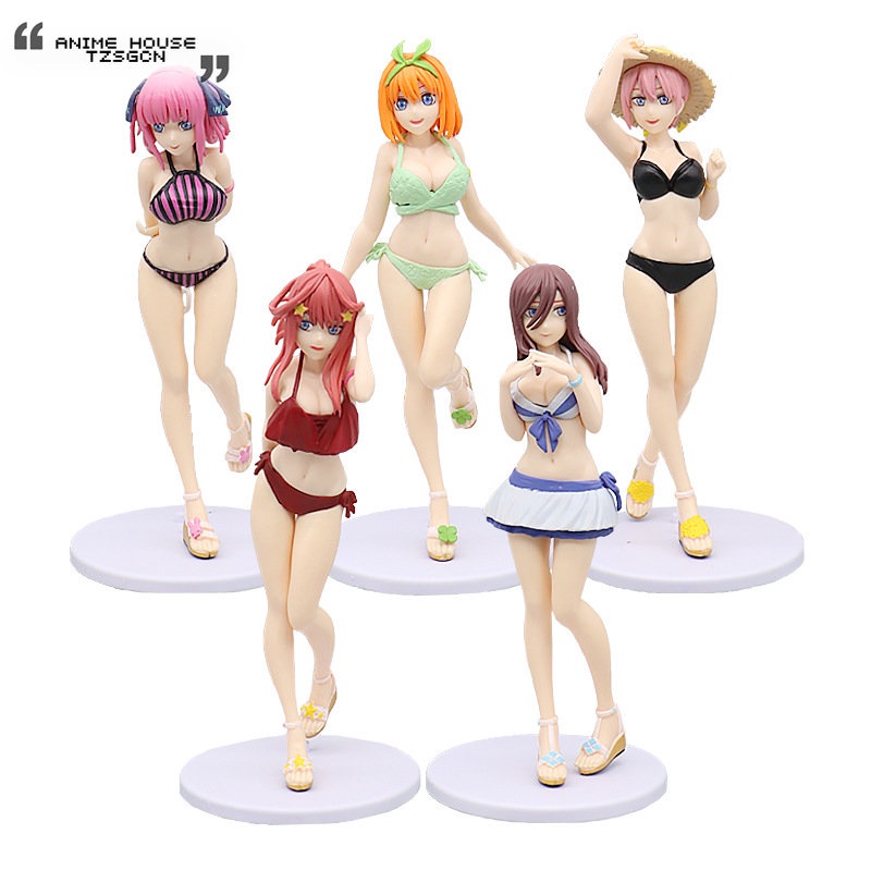 The Quintessential Quintuplets Five-Equal Flower Wedding Bride Figure Ornaments Anime Merchandise Model Swimsuit Sexy 5 Styles Nakano One Two No