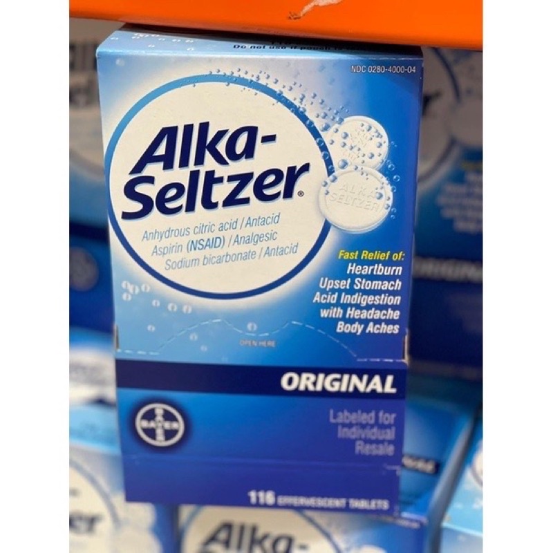 Alka Seltzer Original Effervescent Tablets 116 Effervescent Tablets ...