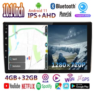 ★Promo★IPS 1280×720P 10.1 Inch Touch SCREEN 4GB+32GB Android 11 Car Head Unit 2 Din MP5 FM Auto Radio Multimedia Player GPS/WIFI/BT/USB