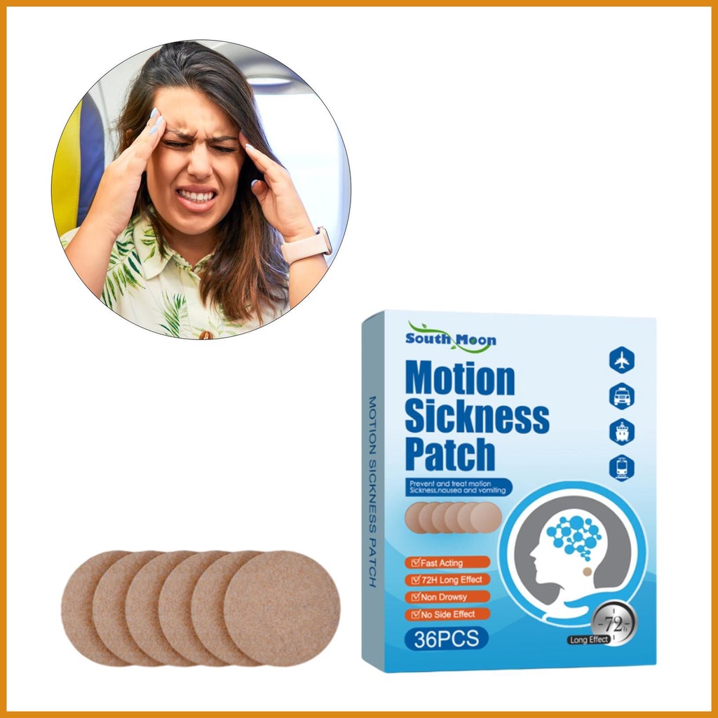 Motion Sickness Patch Car Sickness Patch for Cruise/Dizziness/Vertigo Essential for Cars Ships