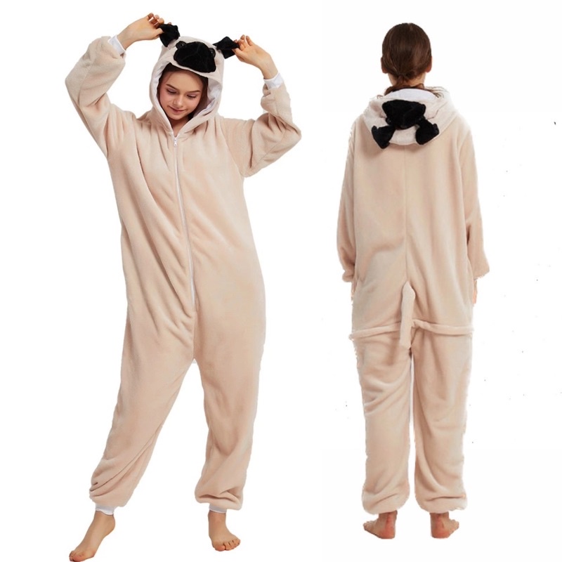 Chinese SharPei Dog Animal Character Overall Kigurumi Onesie Pajamas