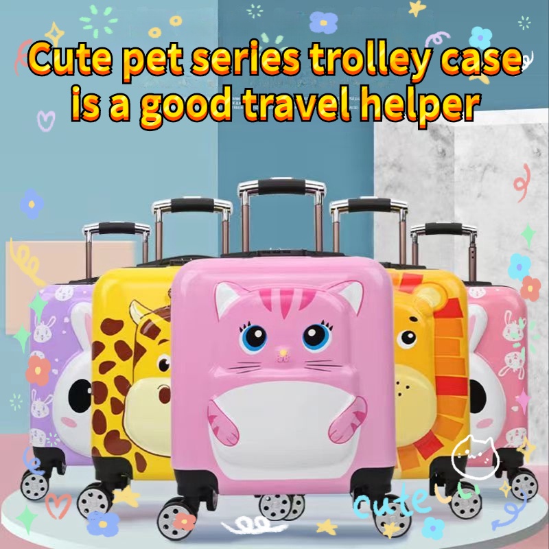 Luggage Bags Travel Children's Gifts Children's Luggage Light Cartoon 3D Trolley Case 22/28 Inch Lovely Luggage Wheel
