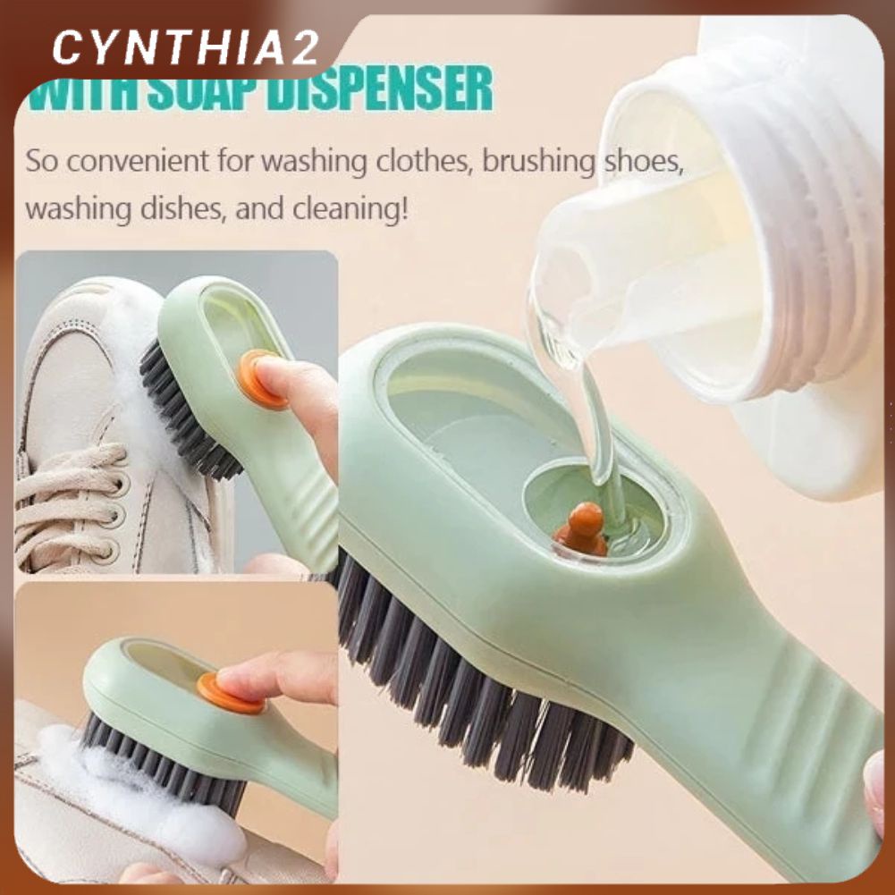 Shoe Brush Multifunctional Soft-bristled Automatic Filling Liquid Long Handle Brush Plastic ...