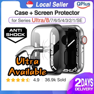 [SG] QPlus iWatch Case with Screen Protector for Apple Watch Ultra / Series 8 7 6 5 4 3 2 1 SE 41mm 45mm 42mm 44mm 49mm