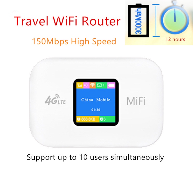 4G CAT4 150Mbps Smart MIFI Portable Hotspot Mobile Travel Unlocked WiFi