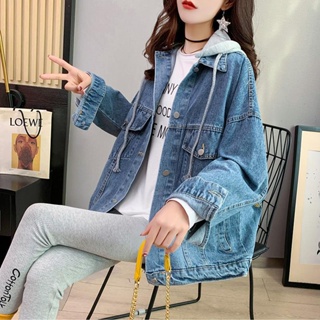 Image of thu nhỏ Design Feeling Hooded Denim Jacket Women Loose Korean Style Western Age-Reducing Versatile Spring Autumn 2022 New Cardigan #4