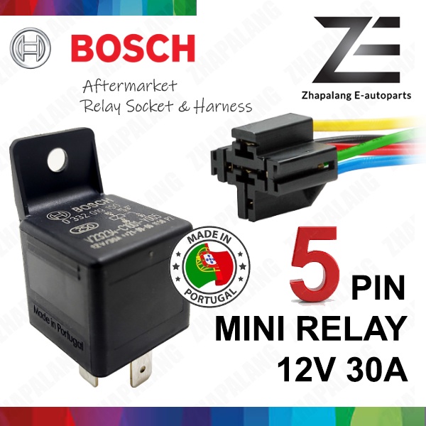 BOSCH 5 PIN RELAY 12V 30A Horn Headlamp Aircond Fan Motor Starter Spot