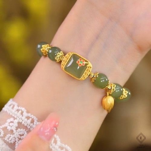 Jade GEMFLOWER Bracelet Beads Bracelet for friend zdoes not fade ins small jade bracelet for women