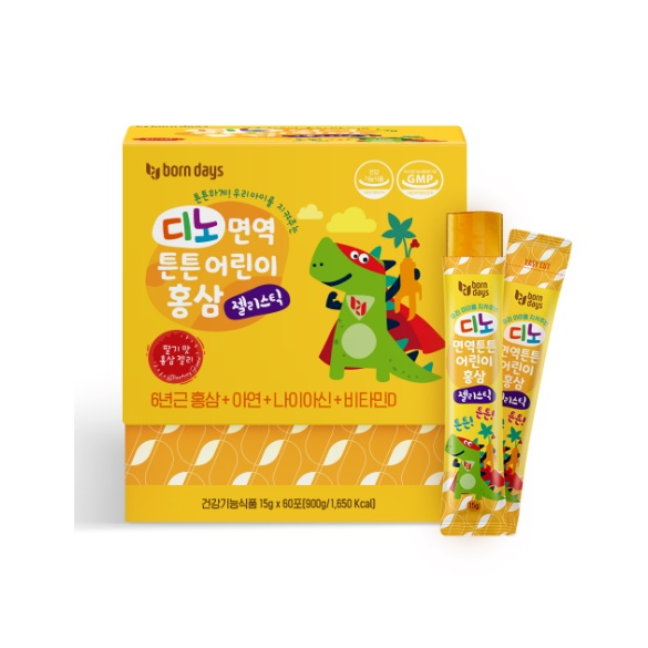 NongHyup Korean Red Ginseng Jelly Stick For Kids [Dino Jelly Stick