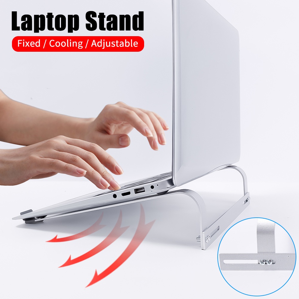 Computer Holder Portable Non-slip Silicone Pad Laptop Stand Cooling Pad Lifter Removable Laptop Stand Base Universal Multifunction Aluminum Alloy