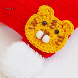 SUN_ Woolen Yarn Cat Muffle for Festival Pet Cat Puppy Muffle Towel Fine Workmanship #3