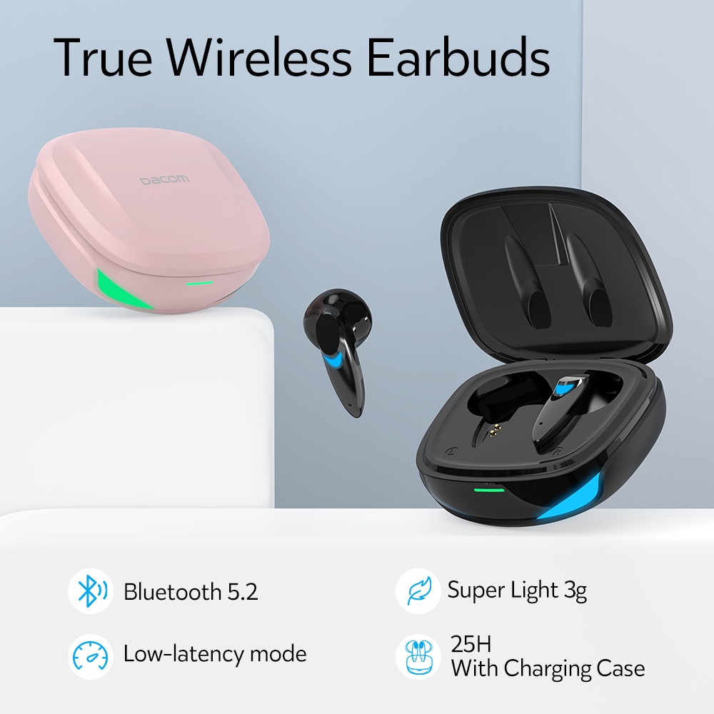 DACOM G10 TWS Bluetooth 5.2 Earbuds Touch Control True Wireless Stereo Headphones Waterproof 20Hours Playtime AAC Type-C