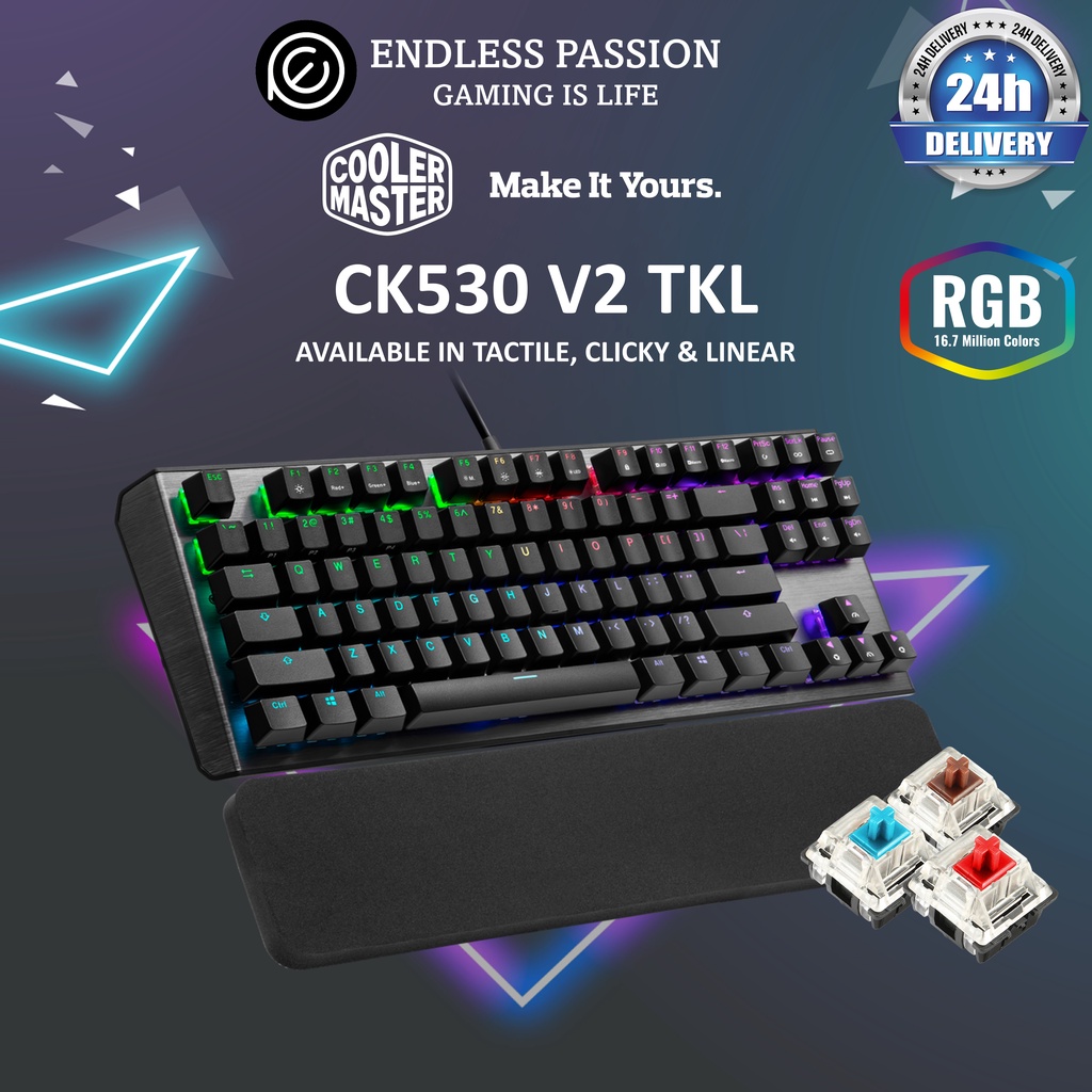 Cooler Master CK530 V2 Tenkeyless Gaming Mechanical Keyboard | Shopee ...