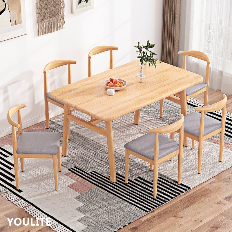 YOULITE Dining Table Set Dining Chairs Children's Table And Chairs Set Wooden Dining Table 2 / 4