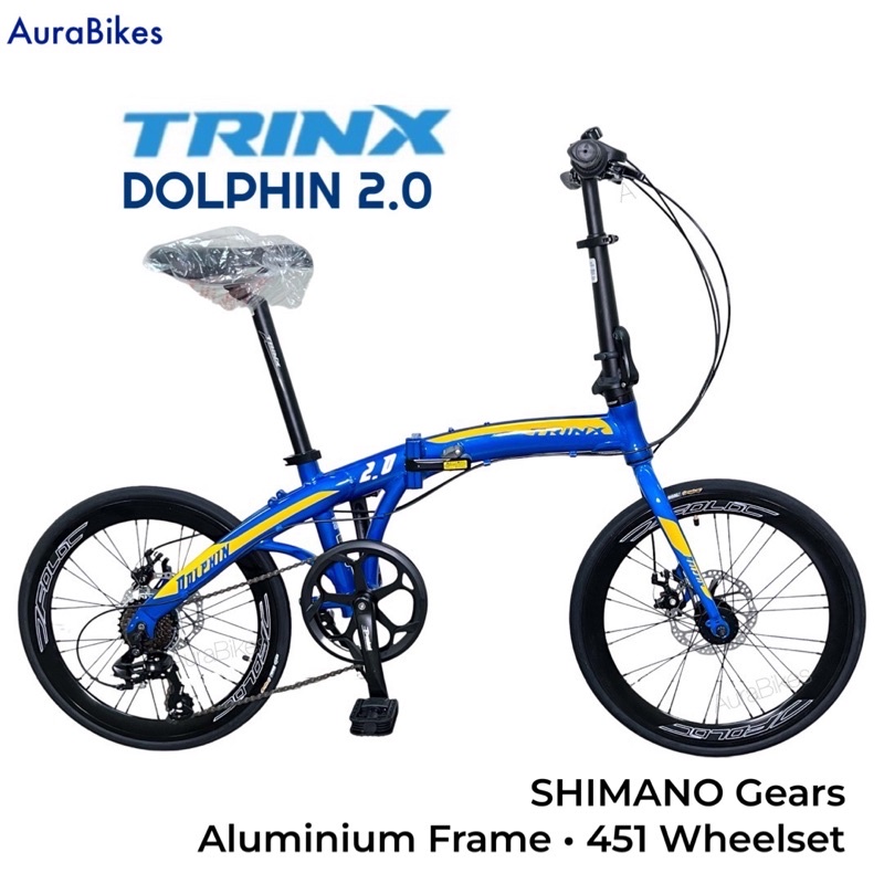 TRINX Dolphin 2.0 Folding Bike 451 Foldable Bicycle Shimano Gears ...