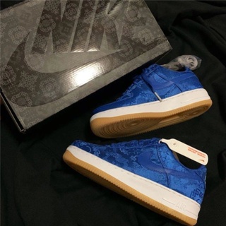 AFI Air Force No. 1 Joint Silk Low-Top Sneakers Men Women Shoes Edison Chen Same Style Blue Casual #5