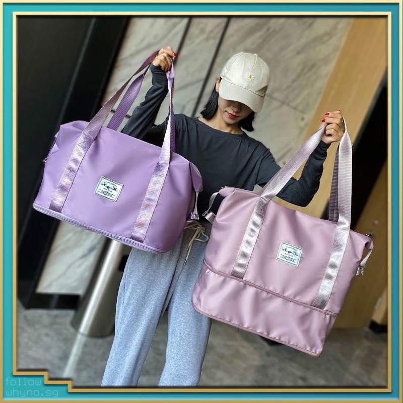 Korean Fashion Women Large Capacity Underarm Bag Casual Shoulder Expandable Foldable Bags Duffle Hand Carry Portable We