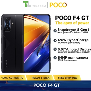 POCO F4 GT 8GB+128GB | 12GB+256GB Dual SIM 5G - Global Version | Snapdragon 8 Gen 1 | Smart 120W HyperCharge | 120Hz flat AMOLED display
