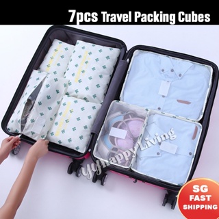 [SG Stock]7pcs Travel Luggage Organiser Waterproof Packing Cube Storage Bag for Travel, Suitcase Organiser Bags
