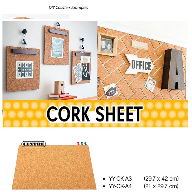 Centre Cork Sheet / Cork Board A4 / A3 Size Shopee Singapore