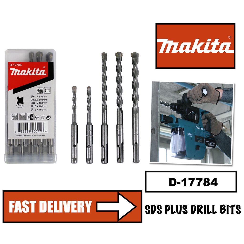 MAKITA D-17784 SDS Plus Drill Bits Set of 5 (for concrete) | Shopee ...