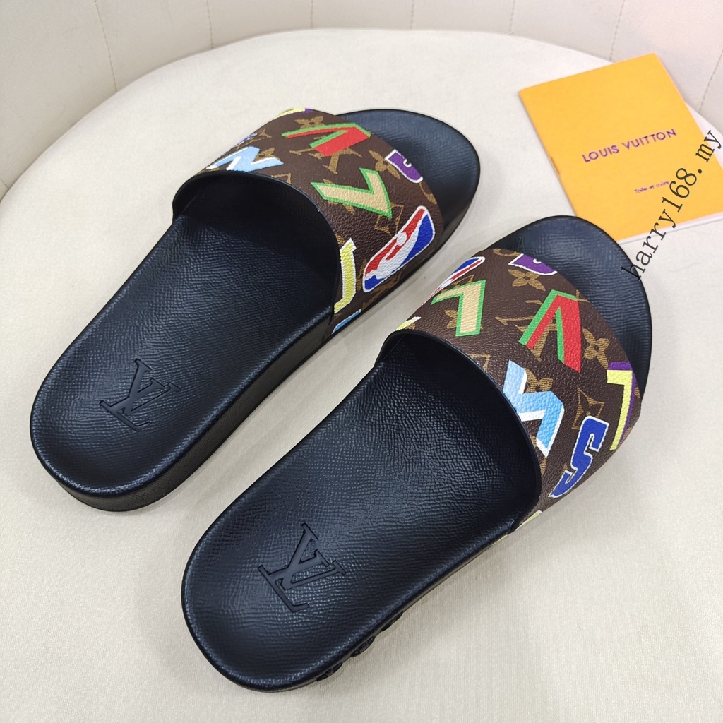 L~V LOUIS men's women's leather slides sandals beach shoes size36-46 SG558