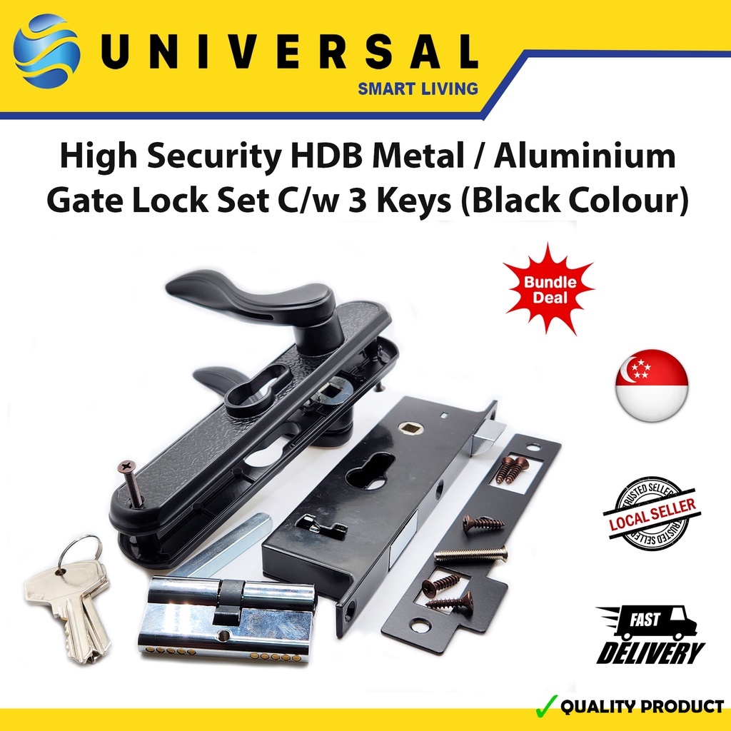 [SG SHOP SELLER] High Security HDB Metal / Aluminium Gate Lock Set C/w
