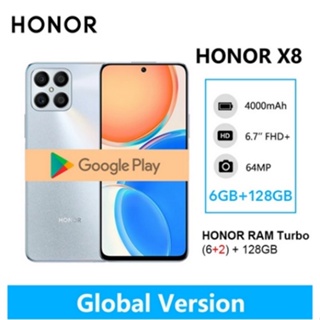 HONOR X8 Mobile Phone 6.7 inch 128GB Android 11 Smartphone 6nm Snapdragon 680 90Hz 22.5W Fast Charge Cell Phone 64MP Quad Camera