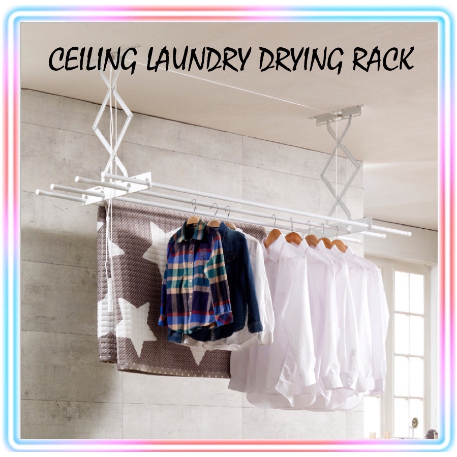 Ceiling Mounted Clothes Dryer Rack Shelly Lighting