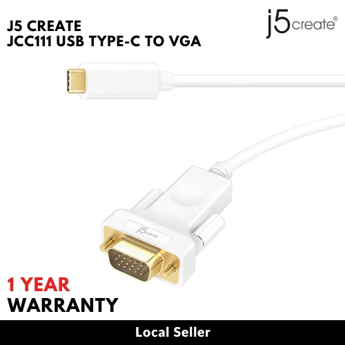 J5 create USB TypeC to VGA Cable JCC111 (1 Year Local warranty