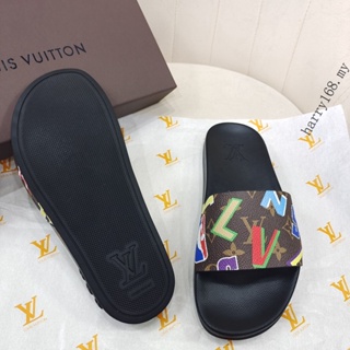 L~V LOUIS men's women's leather slides sandals beach shoes size36-46 SG558 #2