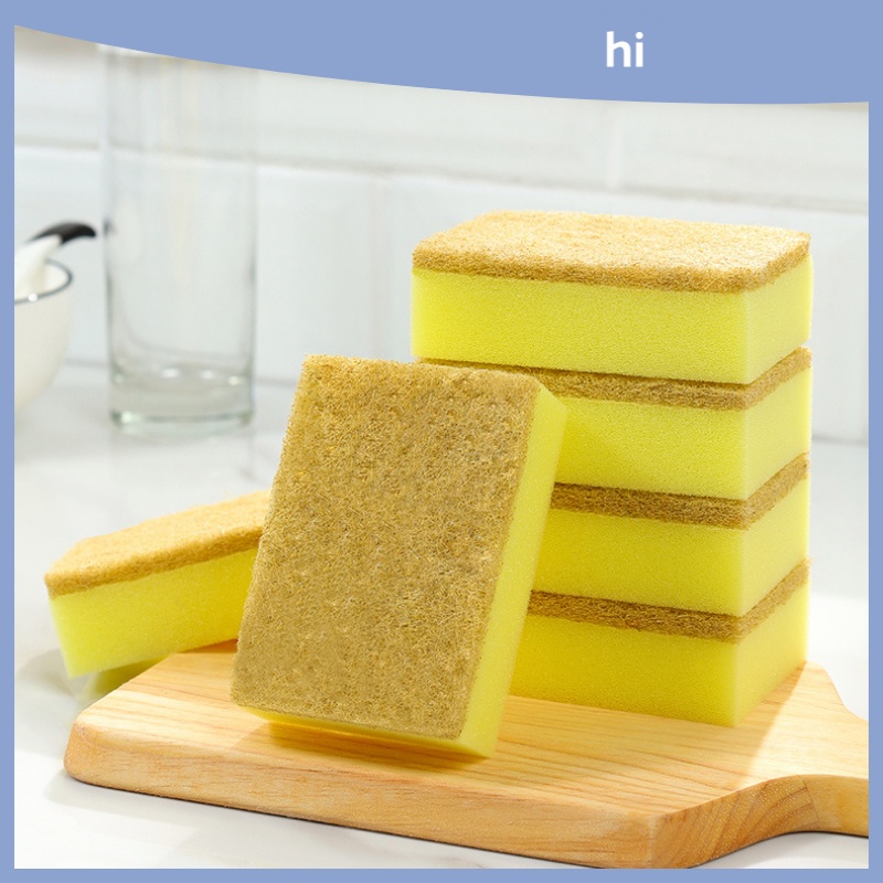 HI HOMES New Sisal Sponge Eraser Kitchen Cleaning DoubleSided Sponge