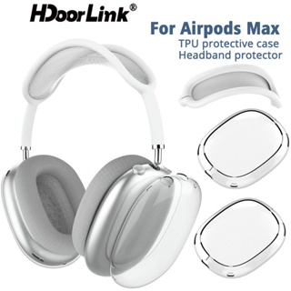 HdoorLink 2pcs Transparent Silicone Soft TPU Protective Case For Air/pods Max Headphone Earphone Accessories Clear Cover Replacement Headband Cover