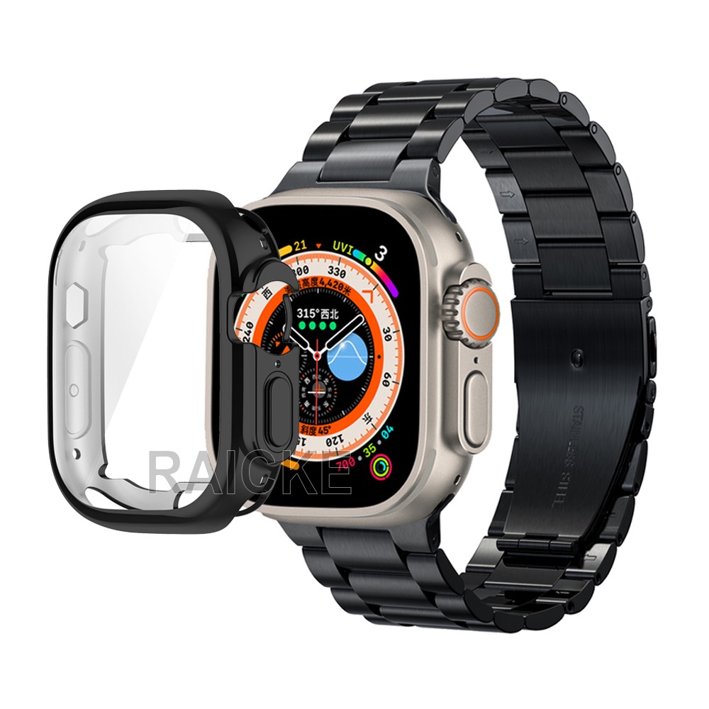 Stainless Steel Strap Metal Bracelet Band With Case for iWatch Series 8/7/6/5/4/3/SE Ultra 45mm 41mm 49mm 44mm 40mm 42mm 38mm